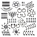50/95Pcs Stainless Steel Body Jewelry Set