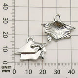 50 Graduation Cap Charms for DIY Jewelry Making Grad Theme Dr. Hat Pendants