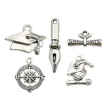 50 Graduation Cap Charms for DIY Jewelry Making Grad Theme Dr. Hat Pendants