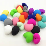 50 Beads (20mm Heart) - Loose Teething Baby Chew Jewelry Beads Teething Necklace