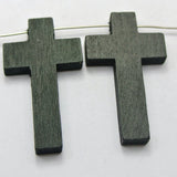 50 Wooden Cross Beads Charm 42X24mm Wood Pendants