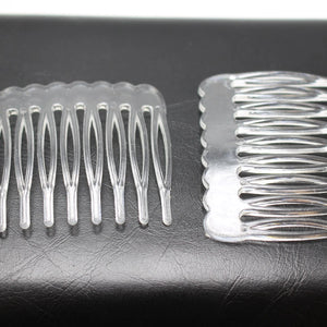 50 Clear Plastic Smooth Hair Clips Side Combs Pin Grip Hair Pin 46mm