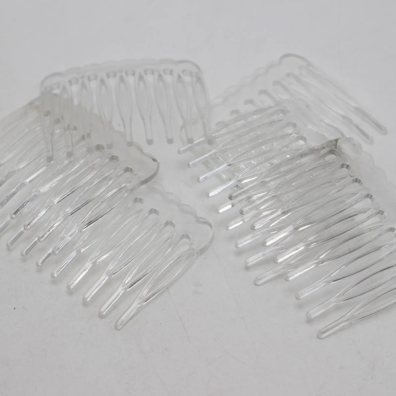 50 Clear Plastic Smooth Hair Clips Side Combs Pin Grip Hair Pin 46mm