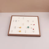 Grids Rings Earrings Wood Tray Jewelry Showcase Organizer Display Tray