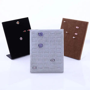 Velvet L Shape Rings Jewelry Holder Display Rack Storage Organizer