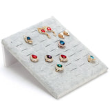 Velvet L Shape Rings Jewelry Holder Display Rack Storage Organizer