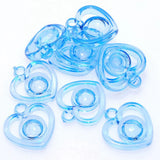 50 Acrylic Hollow Heart Charm Pendants 22mm for Kid Craft