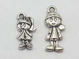 50 Tibetan Silver Kid Charms Pendants for Jewelry Making