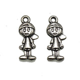 50 Tibetan Silver Kid Charms Pendants for Jewelry Making