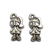 50 Tibetan Silver Kid Charms Pendants for Jewelry Making