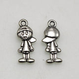 50 Tibetan Silver Kid Charms Pendants for Jewelry Making