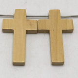 50 Natural Wooden Cross Beads Charm 42X24mm Pendants