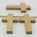 50 Natural Wooden Cross Beads Charm 42X24mm Pendants