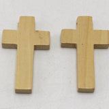 50 Natural Wooden Cross Beads Charm 42X24mm Pendants