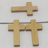 50 Natural Wooden Cross Beads Charm 42X24mm Pendants