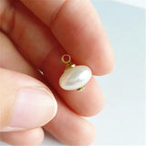 50 PCS 10mm Beige Pearl Charms Pendant DIY Jewelry Findings