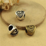 50 PCS Antique Bronze/Silver Heart Shape Beads DIY Jewelry Accessories