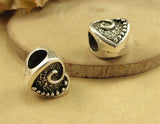 50 PCS Antique Bronze/Silver Heart Shape Beads DIY Jewelry Accessories