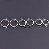 50 PCS Copper Spring Ear Hook Rhodium/Gold/Silver No Ear Hole Ear Clip