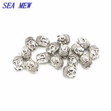 50 PCS 11*9MM Vintage Metal Alloy Spacer Beads Nepal Buddha Head Hole Beads