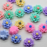 50 PCS 12mm Resin Double Flowers Ornaments for DIY Jewelry Making