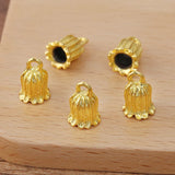 50PCS 13.5*9mm Metal Flowers Pendant Charms for DIY Jewelry Making