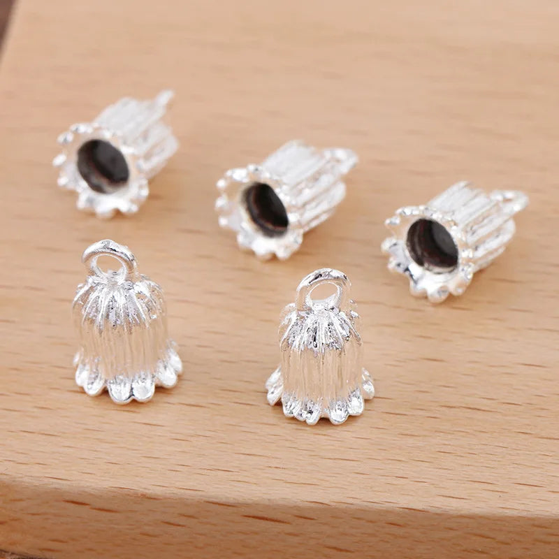 50PCS 13.5*9mm Metal Flowers Pendant Charms for DIY Jewelry Making