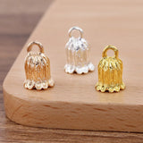 50PCS 13.5*9mm Metal Flowers Pendant Charms for DIY Jewelry Making