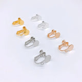 50 Pcs Metal Copper Ear Clip Setting 8mm Flat Base No Ear Hole Spiral Ear Clip