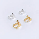 50 Pcs Metal Copper Ear Clip Setting 8mm Flat Base No Ear Hole Spiral Ear Clip