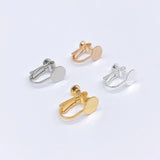 50 Pcs Metal Copper Ear Clip Setting 8mm Flat Base No Ear Hole Spiral Ear Clip
