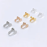50 Pcs Metal Copper Ear Clip Setting 8mm Flat Base No Ear Hole Spiral Ear Clip