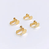 50 Pcs Metal Copper Ear Clip Setting 8mm Flat Base No Ear Hole Spiral Ear Clip