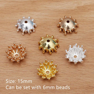 50 PCS Flower Stamen Bead Caps DIY Jewelry Making Material