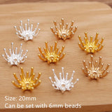 50 PCS Flower Stamen Bead Caps DIY Jewelry Making Material