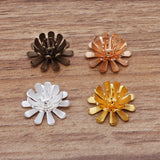 50 PCS 17mm Brass Filigree Stamens Flower Bead Caps Base Settings