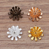 50 PCS 17mm Brass Filigree Stamens Flower Bead Caps Base Settings
