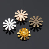 50 PCS 17mm Brass Filigree Stamens Flower Bead Caps Base Settings