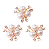 50 PCS 20*20mm Flower Metal Alloy Crystal Rhinestone Pearl Necklace Pendant DIY