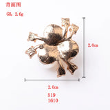 50 PCS 20*20mm Flower Metal Alloy Crystal Rhinestone Pearl Necklace Pendant DIY