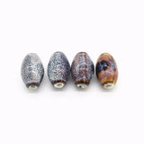 50 Oval Ceramic Beads DIY 2.5mm Hole For Jewelry Making