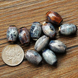 50 Oval Ceramic Beads DIY 2.5mm Hole For Jewelry Making