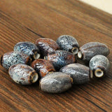 50 Oval Ceramic Beads DIY 2.5mm Hole For Jewelry Making
