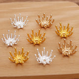 50 PCS 20mm Metal Alloy Bead Caps Gold/Silver Plated Charms DIY Findings