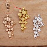 50 PCS 20x41mm Flowers DIY Metal Alloy for Jewelry Making