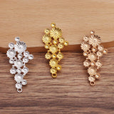 50 PCS 20x41mm Flowers DIY Metal Alloy for Jewelry Making