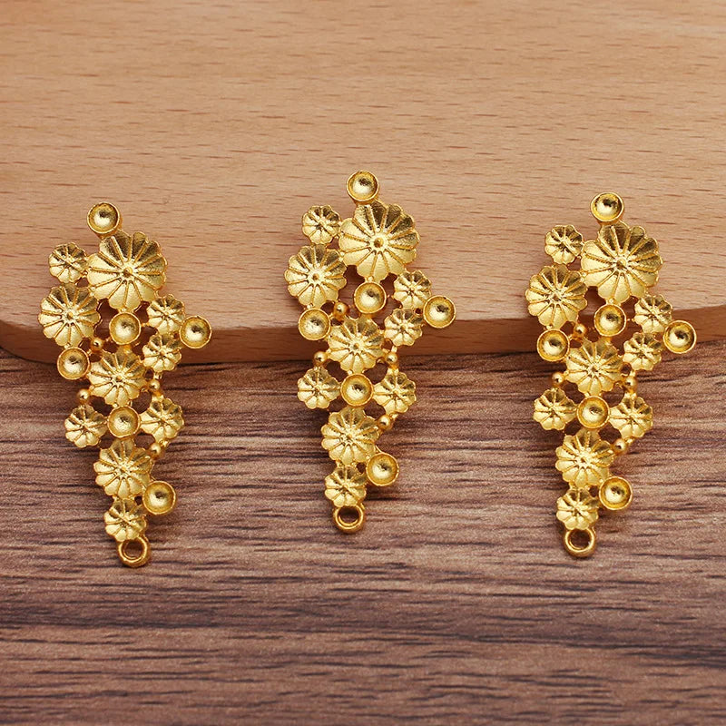 50 PCS 20x41mm Flowers DIY Metal Alloy for Jewelry Making