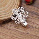 50 PCS 22mm Brass Filigree Flowers Hair Clips DIY Accessories
