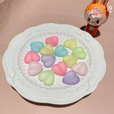 50 PCS Acrylic Heart Beads DIY Jewelry Making 24x21x9mm