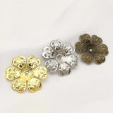 50 PCS 25mm Metal Filigree Flowers Slice Charms DIY Jewelry Findings